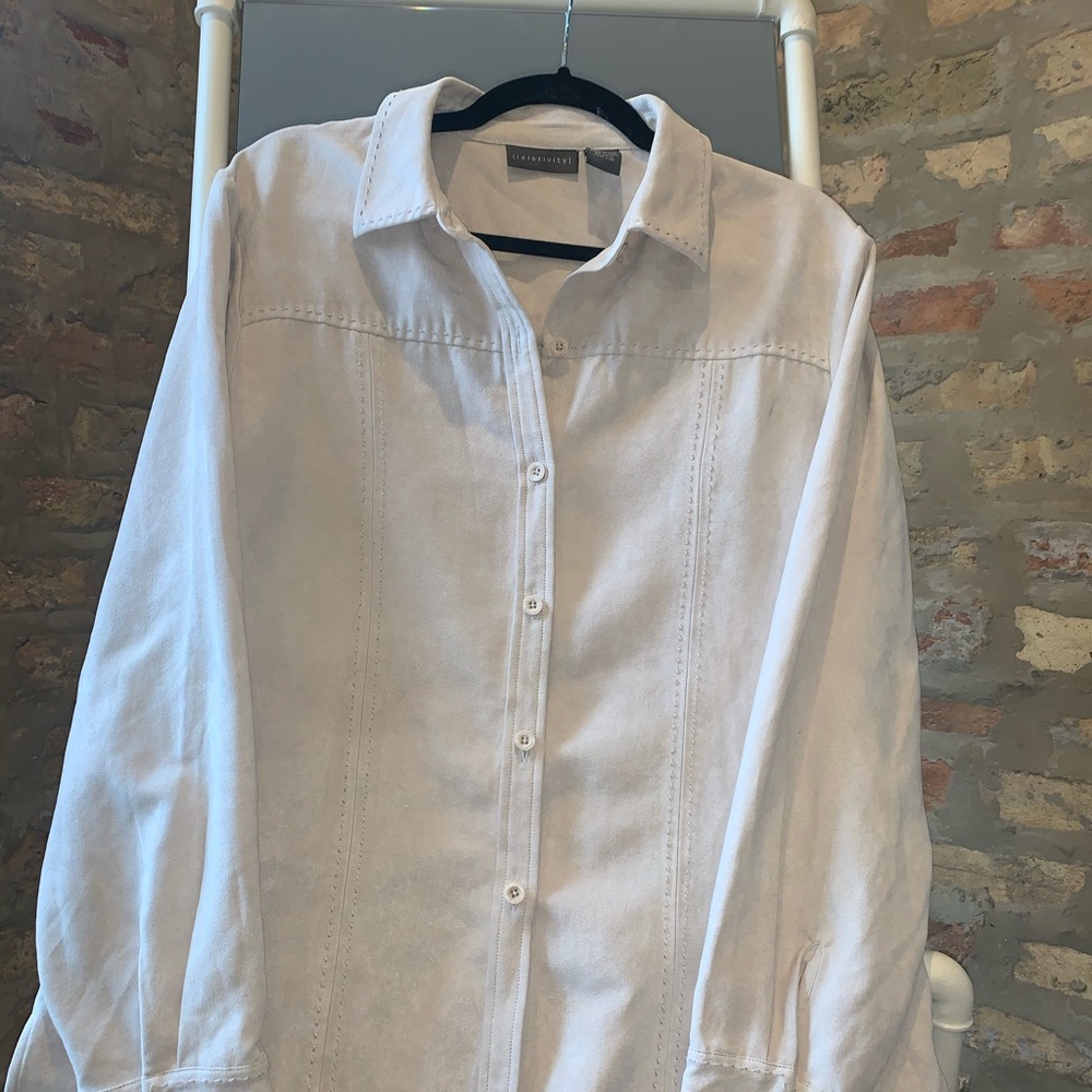 Suede button down